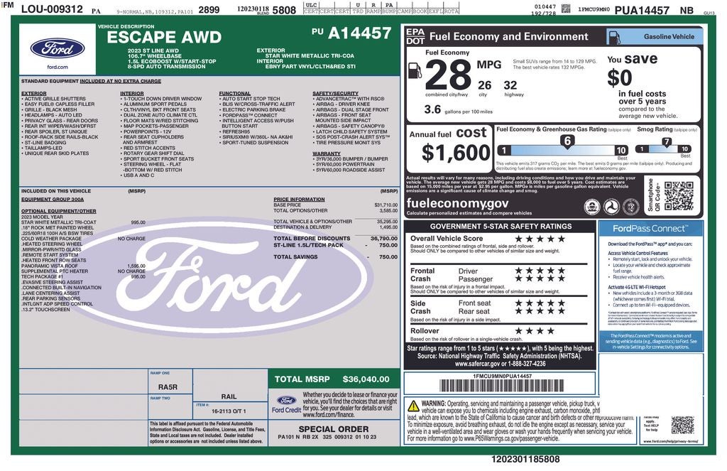 2023 Ford Escape ST-Line