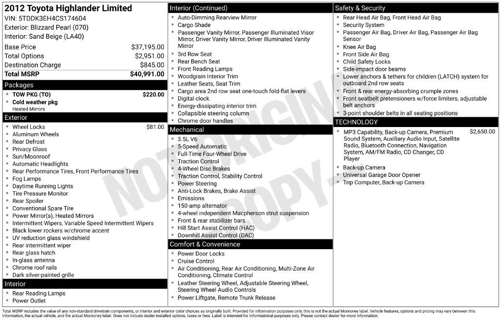 2012 Toyota Highlander Limited