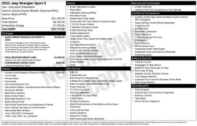 2023 Jeep Wrangler 2-Door Sport S 4x4