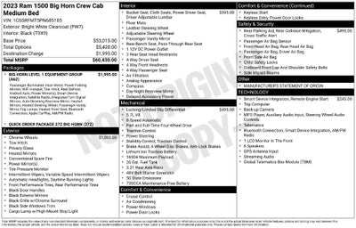 2023 RAM 1500 Big Horn Crew Cab 4x4 6'4' Box